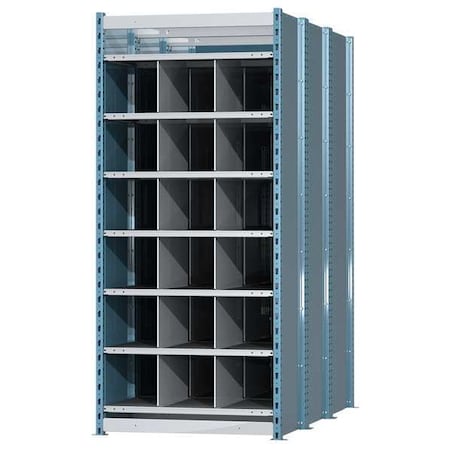 Hallowell Starter Pigeonhole Bin Unit, 36 in W x 72 in D x 87 in H, 18 Compartments, Blue/Gray, Steel HDB18-72PB