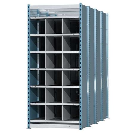 Hallowell Starter Pigeonhole Bin Unit, 36 in W x 96 in D x 87 in H, 18 Compartments, Blue/Gray, Steel HDB18-96PB