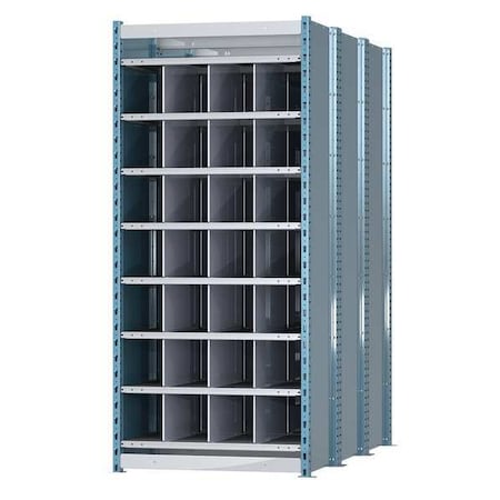 Hallowell Starter Pigeonhole Bin Unit, 36 in W x 72 in D x 87 in H, 28 Compartments, Blue/Gray, Steel HDB28-72PB