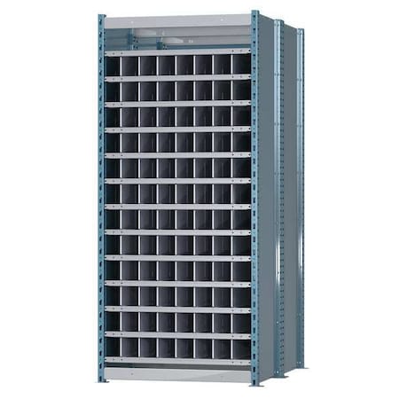 Hallowell Starter Pigeonhole Bin Unit, 36 in W x 48 in D x 87 in H, 96 Compartments, Blue/Gray, Steel HDB104-48PB