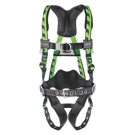 Miller AirCore(TM) Full Body Harness, L/XL, 400 lb., Quick-Connect Chest/ Tongue Leg Straps ACF-TBBDPUG