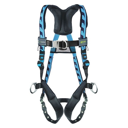 Miller AirCore(TM) Full Body Harness, 2XL/3XL, 400 lb., Quick-Connect Chest/ Tongue Leg Straps ACF-TBD23XB