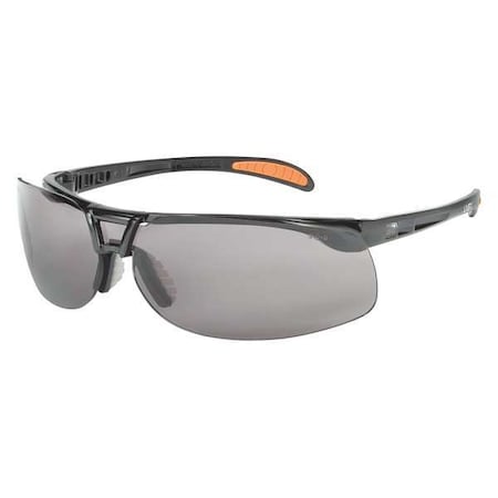 Uvex Protege, Safety Glasses, HydroShield Anti-Fog, Gray Lens, Black Frame, Half-Frame S4201HS