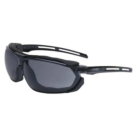 Uvex Tirade(TM), Safety Glasses, Anti-Fog, Gray Lens, Black Frame, Frameless S4041