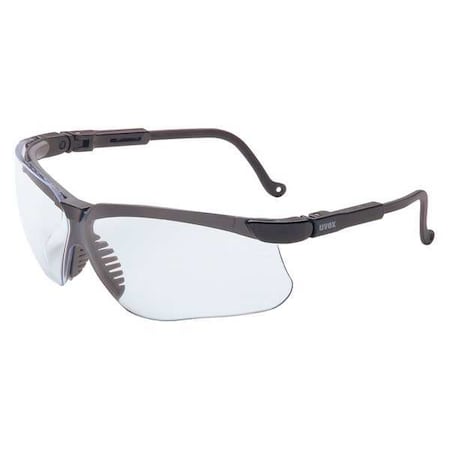 Uvex Safety Glasses, Genesis, HydroShield Anti-Fog, Ultra-Dura Hardcoat, Black Half-Frame, Clear Lens S3200HS