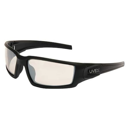 Uvex Hypershock, Safety Glasses, Anti-Scratch, SCT-Reflect 50 Lens, Black Frame, Full-Frame S2943