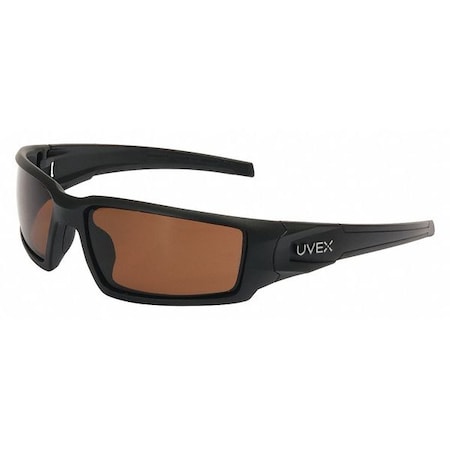 Uvex Hypershock, Safety Glasses, Anti-Scratch, Espresso Lens, Black Frame, Full-Frame, Polarized S2949
