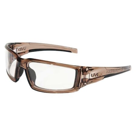 Uvex Hypershock, Safety Glasses, HydroShield(R) Anti-Fog, Clear Lens, Brown Frame, Full-Frame S2960HS