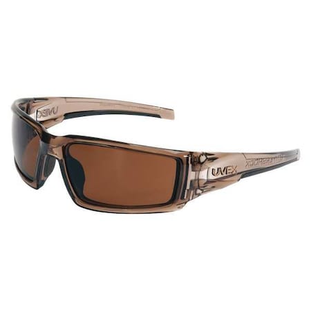 Uvex Hypershock, Safety Glasses, Anti-Scratch, Espresso Lens, Brown Frame, Full-Frame, Polarized S2969