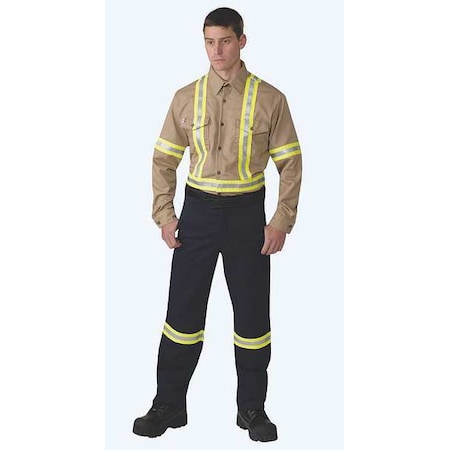 Big Bill Men's Flame-Resistant Collared Shirt, 8.7 cal/sq cm, L, 12% Nylon, 88% Cotton 1115US7-LR-GRY