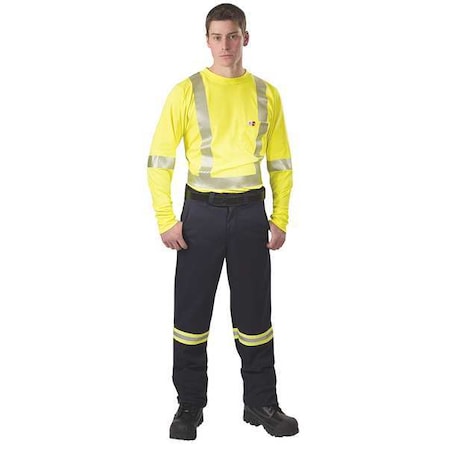 Big Bill Men's Flame-Resistant Crewneck Shirt, 16.4 cal/sq cm, L, 10% Twaron, 40% Lyocel, 50% Modacrylic SRT5PY6-LT-YEL