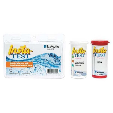 Insta-Test Test Strips, 4 in.L., Iron, Hardness, PK50 2992