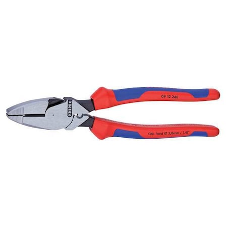 Knipex 9 1/2 in Linemans Plier High Leverage, Steel 09 12 240 SBA