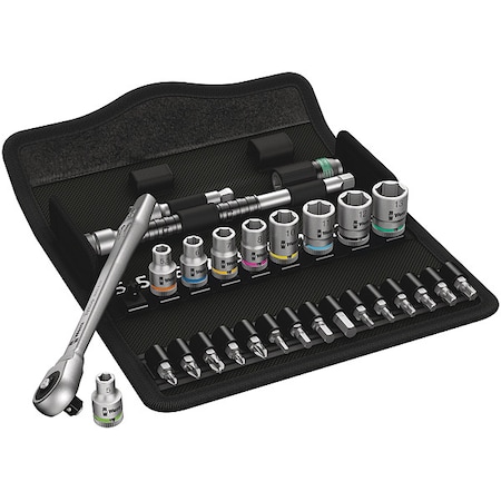 Wera 1/4" Drive Ratchet Set Torx(R), Metric 28 Pieces 5 mm to 13 mm , Chrome 05004017001