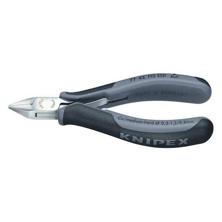 Knipex 4 1/2 in Diagonal Cutting Plier Flush Cut Uninsulated 77 42 115 ESD