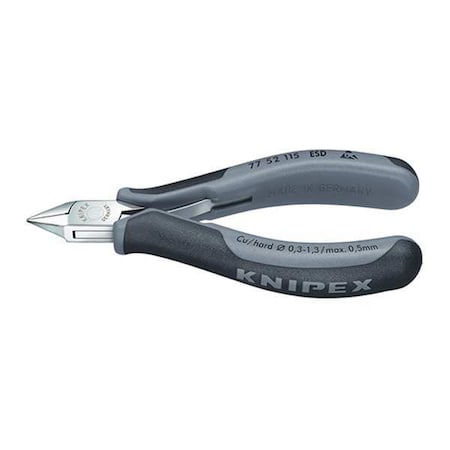 Knipex 4 1/2 in Diagonal Cutting Plier Standard Cut Uninsulated 77 52 115 ESD