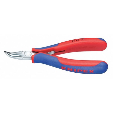 Knipex 4 1/2 in Bent Round Nose Plier Multi-Component Grip Handle 35 42 115