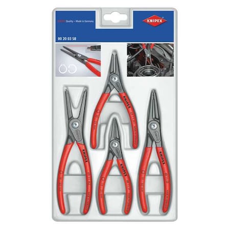Knipex 4 Piece Plastic Grip Retaining Ring Plier Set 00 20 03 SB