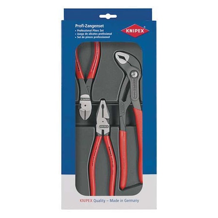 Knipex 3 Piece Plastic Grip Plier Set Dipped Handle 00 20 10