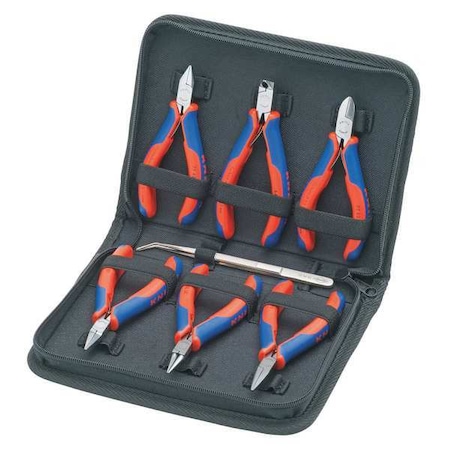 Knipex 6 Piece Plastic Grip Precision Plier Set Dipped Handle 00 20 16