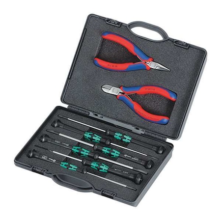 Knipex 8 Piece Bi-Material Grip Precision Plier Set Dipped Handle 00 20 18