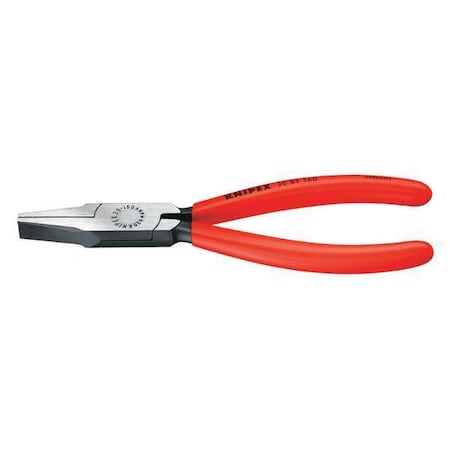 Knipex 6-1/4" Flat Nose Pliers, Plastic Grip 20 01 160