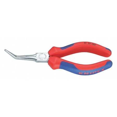 Knipex 6 1/4 in Bent Long Nose Plier Multi-Component Grip Handle 31 25 160