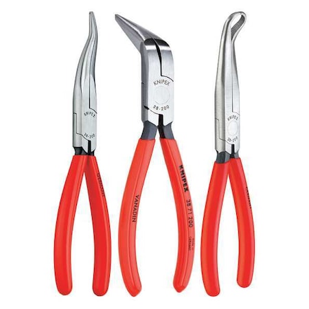 Knipex 3 Piece Long Nose Plier Set Dipped Handle 9K 00 80 12 US