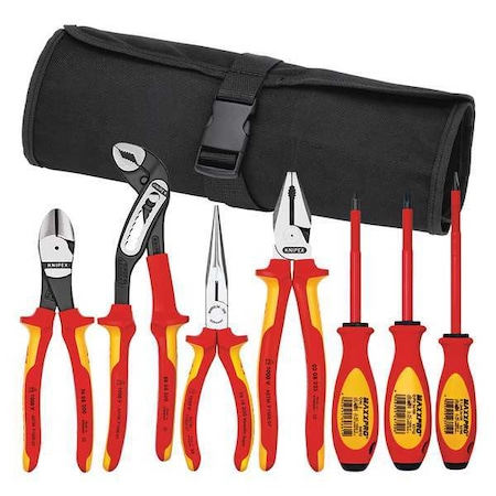 Knipex Insulated Tool Set, Tool Roll, 7-Pc 9K 98 98 25 US