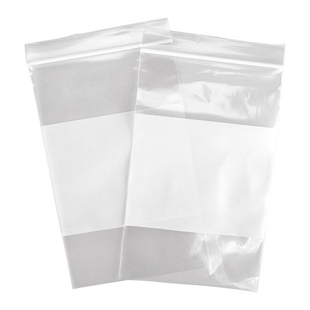 Reloc Zippit Reclosable Bag, Zip Seal, 8 in L, 5 in W, 4 mil Thick, Polyethylene, Clear 4WR58