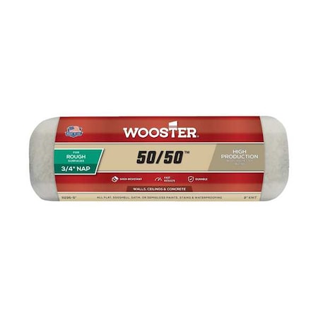 Wooster 9" Paint Roller Cover, 3/4" Nap, Knit Lambswool/Polyester R296-9