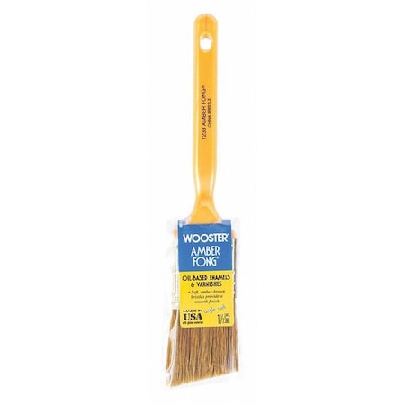 Wooster 1-1/2" Angle Sash Soft, Brown China Bristle, Paint Brush, Plastic Handle 1233-1 1/2