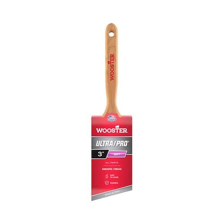 Wooster 3" Angle Sash Soft, Nylon Bristle, Paint Brush, Wood Handle 4170-3