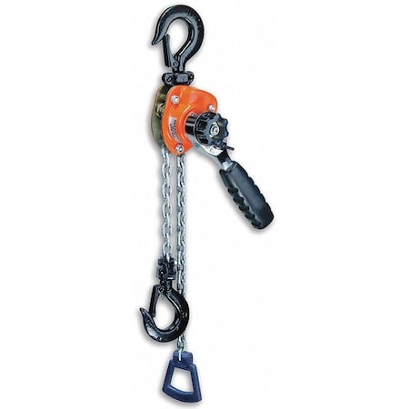 Cm Lever Chain Hoist, 550 lb Load Capacity, 5 ft Hoist Lift, 53/64 in Hook Opening 0210