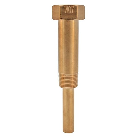 Winters Industrial Thermowell, 6in. Stem, Brass TIW07LF