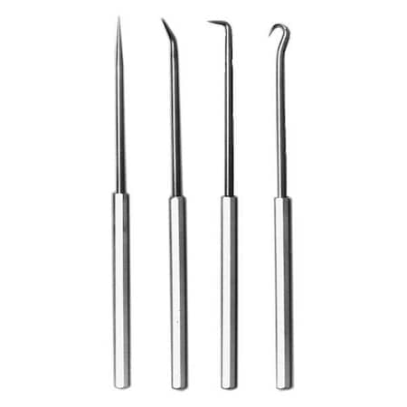 Ullman Devices Pick And Hook Set, Steel, 6-5/16in.L, 4 pcs PH-4