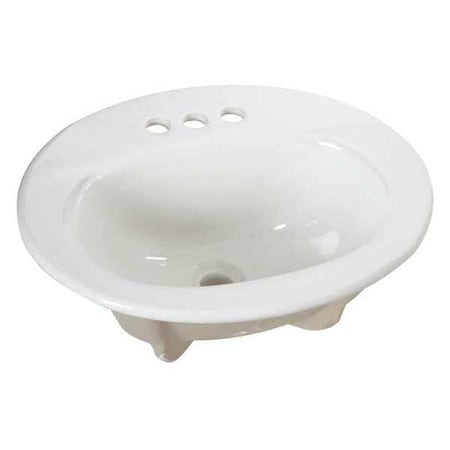 Zurn Lavatory Sink, Drop In, Vitreous China White, Bowl Size 8-7/8" Z5114