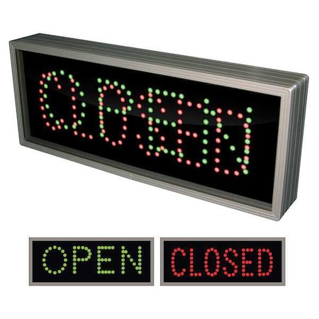 Tapco LED Parking Sign, Open/Closed, Green or Red/Black, 18" W, 7" H 108968