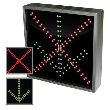 Tapco LED Parking Sign, X/Arrow, Green or Red/Black, 18" W, 18" H 108974