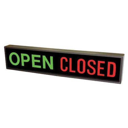 Tapco LED Backlit Blankout Parking Sign, Open/Closed, Green or Red/Black, 34" W, 7" H PHX734GR-100/120-277VAC