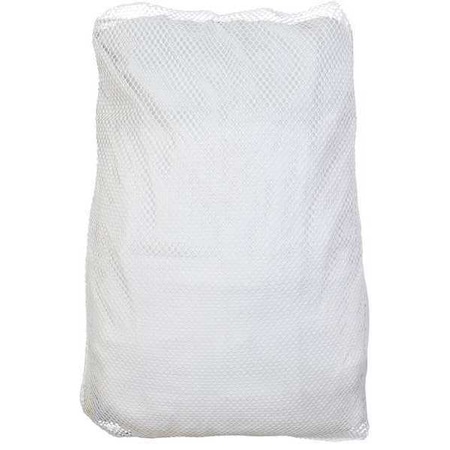 Zoro Select Open Top, Medium Weight Mesh Polyester, Laundry Bag, White GL245565