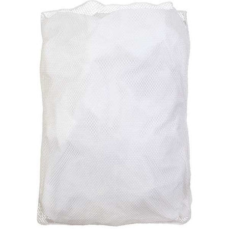 Zoro Select Open Top, Light Weight Mesh Polyester, Laundry Bag, White GG245565