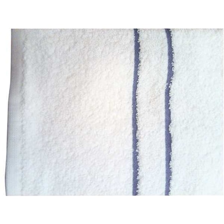 Martex Pool Towel, White w/Blue Dobby, PK12 7133196