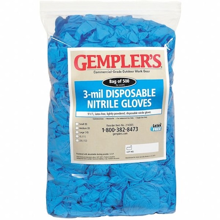Ansell Disposable Gloves, Powdered, 3mil, M, PK500 214365-M