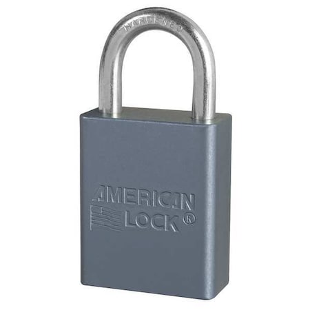 American Lock Lockout Padlock, Keyed Alike, Aluminum, Silver, 1 in Shackle Height, 1 1/2 in Body Width A30KA