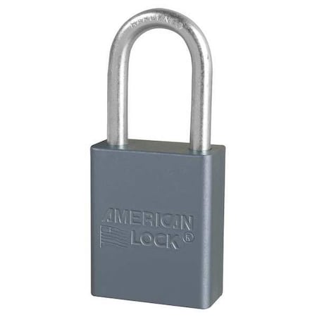 American Lock Padlock, Keyed Different, Long Shackle, Rectangular Aluminum Body, Hardened Steel Shackle, 3/4 in W A31