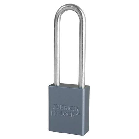 American Lock Lockout Padlock, Keyed Alike, Aluminum, Silver, 1 in Shackle Height, 1 1/2 in Body Width A32KA