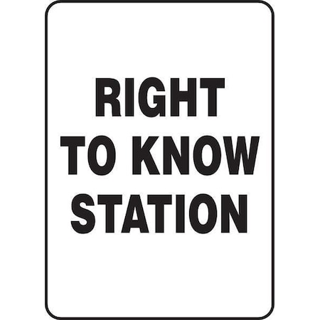 Accuform Right To Know Station Safety Sign, Right To Know Station, 10 in W, 14 in H MCHM520VP