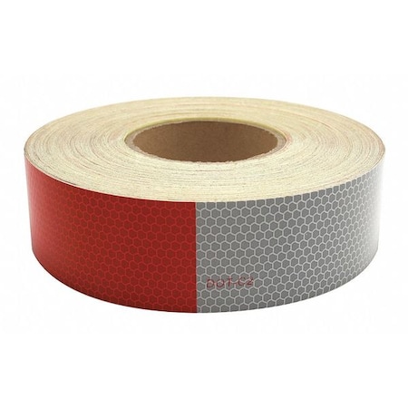 Zoro Select Reflective Tape, Roll, 150 ft L, Red/Silver 38XF46