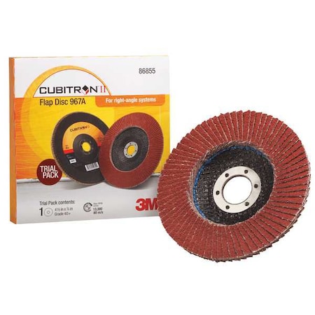 3M Cubitron Flap Disc, Type 27, 4-1/2 in. dia., 40 Grit 7100094358